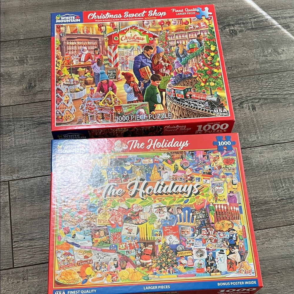White Mountain Christmas Jigsaw Puzzle Duo
